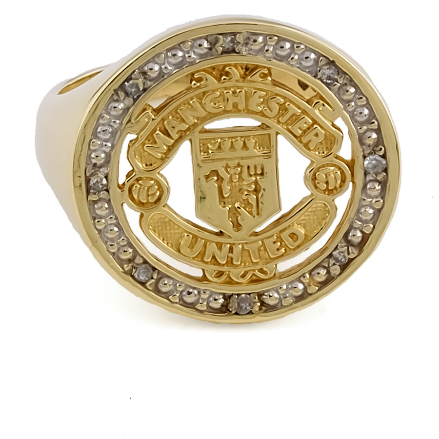 9ct gold Diamond Manchester United Signet Ring size P